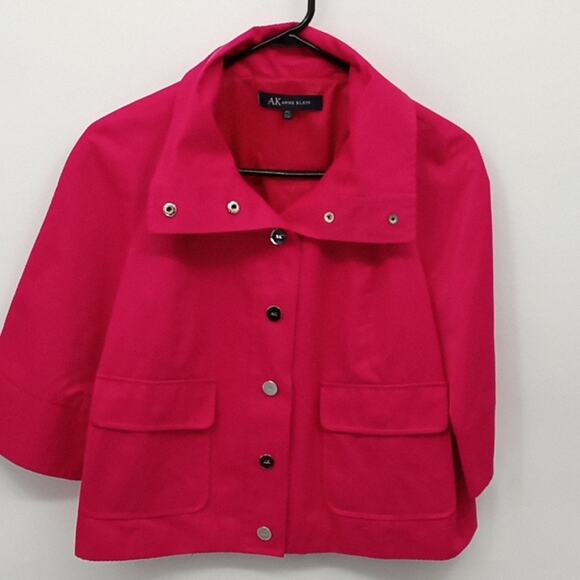 Anne  Klein Women's Pink Crop Spring Summer Jacket Size Small Petite - Picture 1 of 11